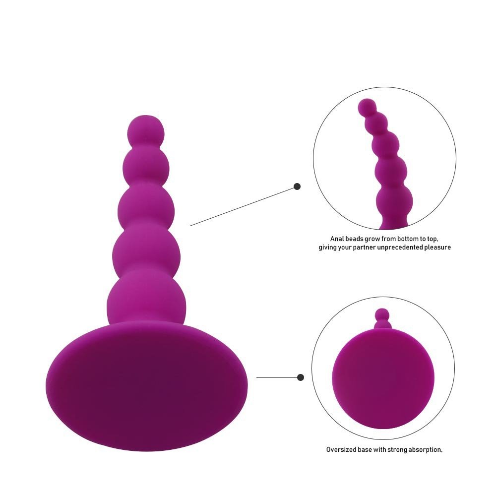 Silicone Anal Beads Plugs Suction Cup Butt plug Anal Dilator Stimulator Anal Plug