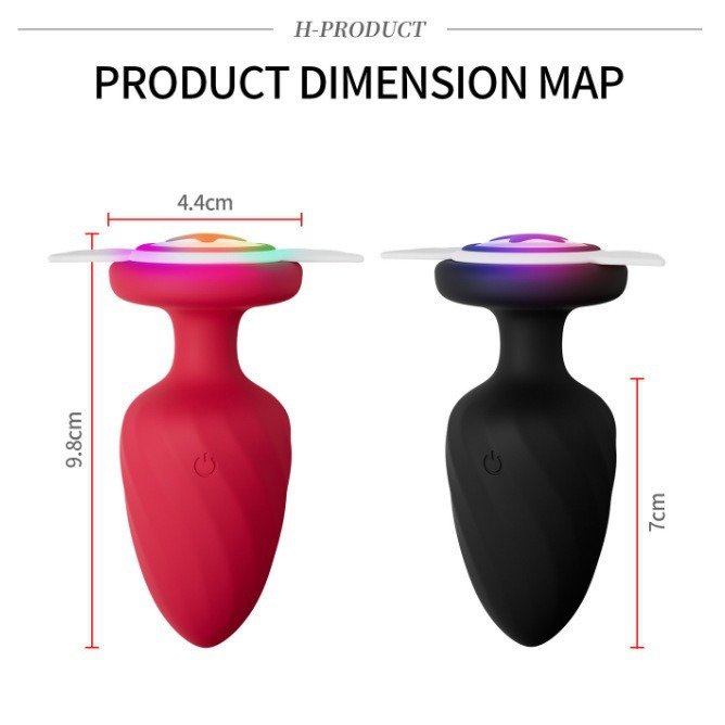 Girls Power Factory Wholesale Anal Plug Light Flashing Remote Control Vibrating BDSM Anal Toy Prostate Massager Anal Vibrator