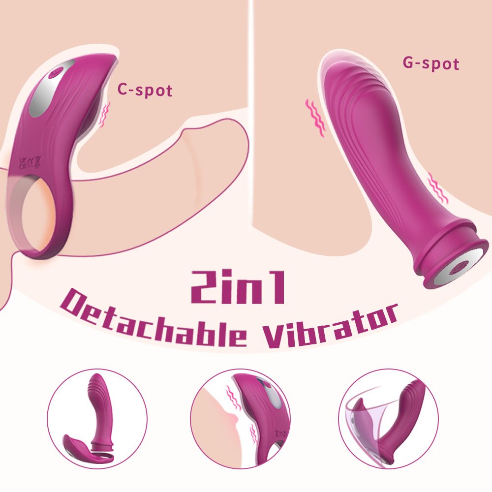 new 2-in-1 remote control invisible wearable masturbator for women sperm locking ring for men anal vibration sex toy