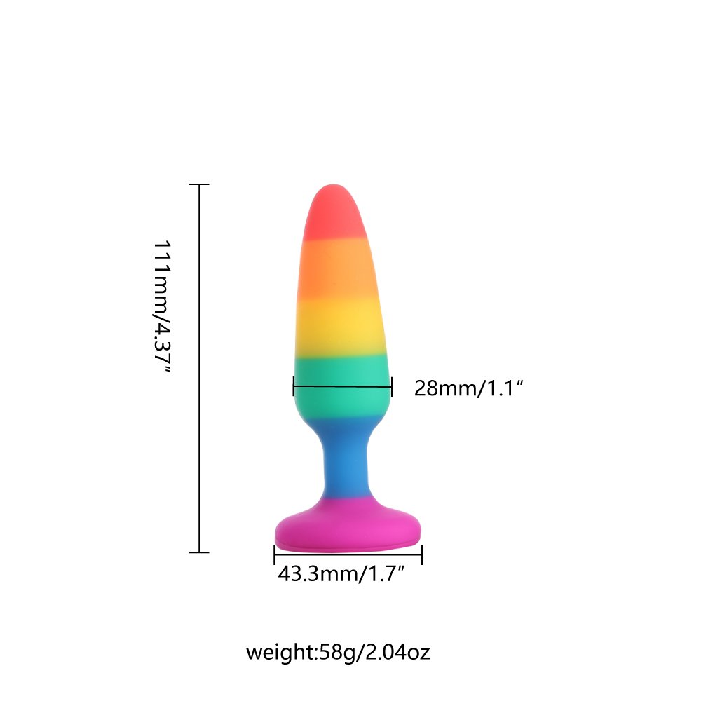 Medical grade liquid silicone Rainbow Large Medium Small size anal plug set