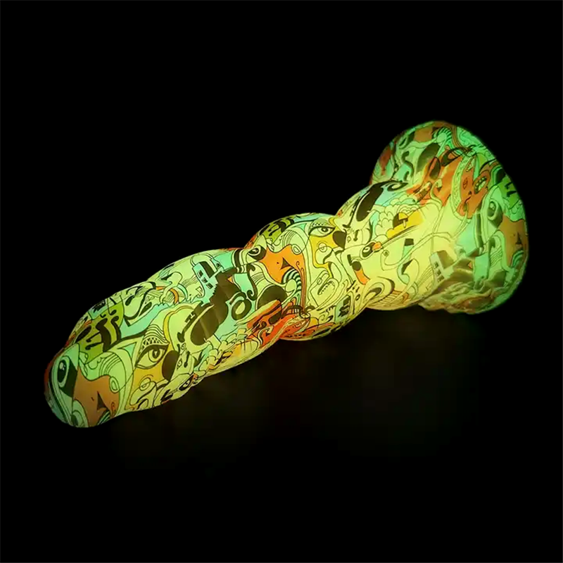 MOGlovers Light Up Dildo Lesbian Anal Toys Fantasy Artificial Silicone Glow In The Dark with Printing