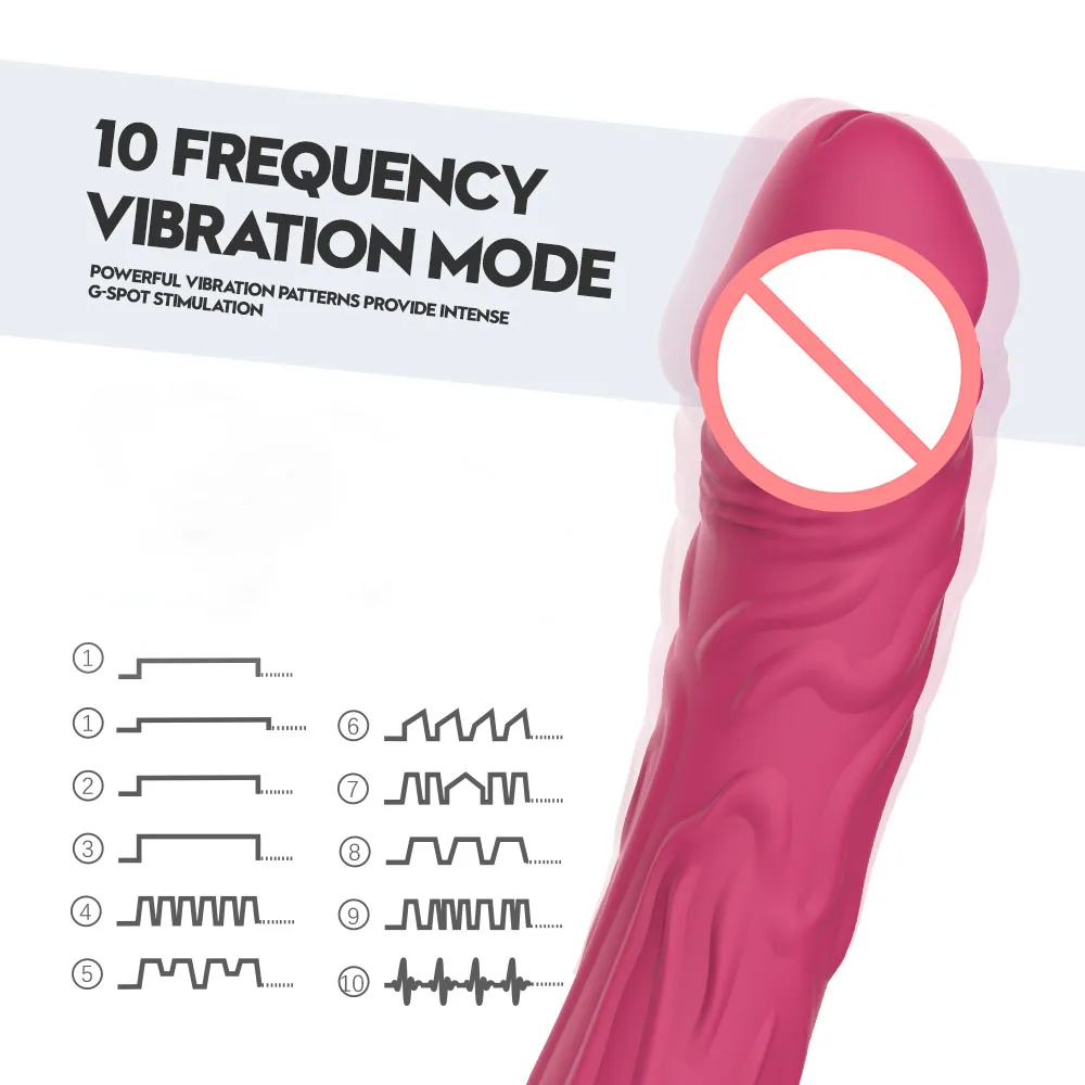 Hot Sale Av Vibrational Stimulationtool Anal Stimulation G-spot Clitoris 10 Thrusting Modes Dildo Vibrator For Women