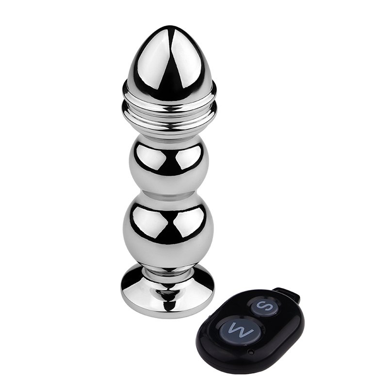 FBA-019 Double Ball Stainless Steel Vibrator Hot Electric Remote Control Butt Plug Adult Sex Toys Silicone Juguetes Sexuales
