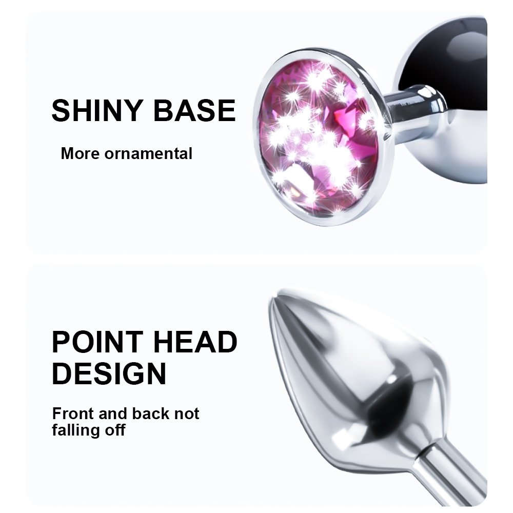 Hot selling Anal Butt Plug Safety Metal Anal Butt Plug Hook with Crystal Diamond Beginner for Woman