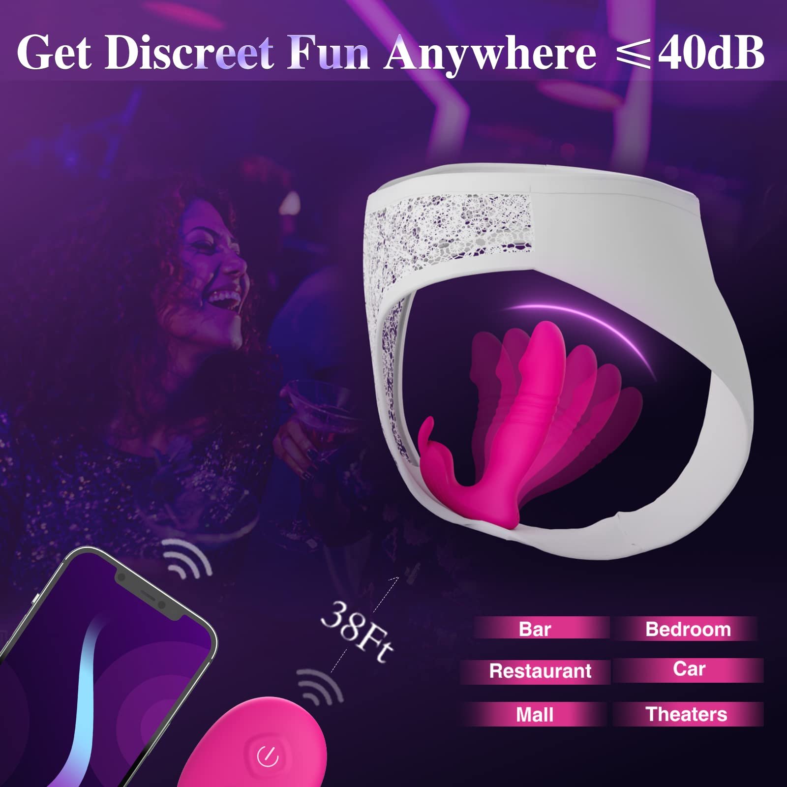 Aizhilian Adult sex toy wholesale shop of Butterfly APP and remote control with telescopic and vibrations vibrator