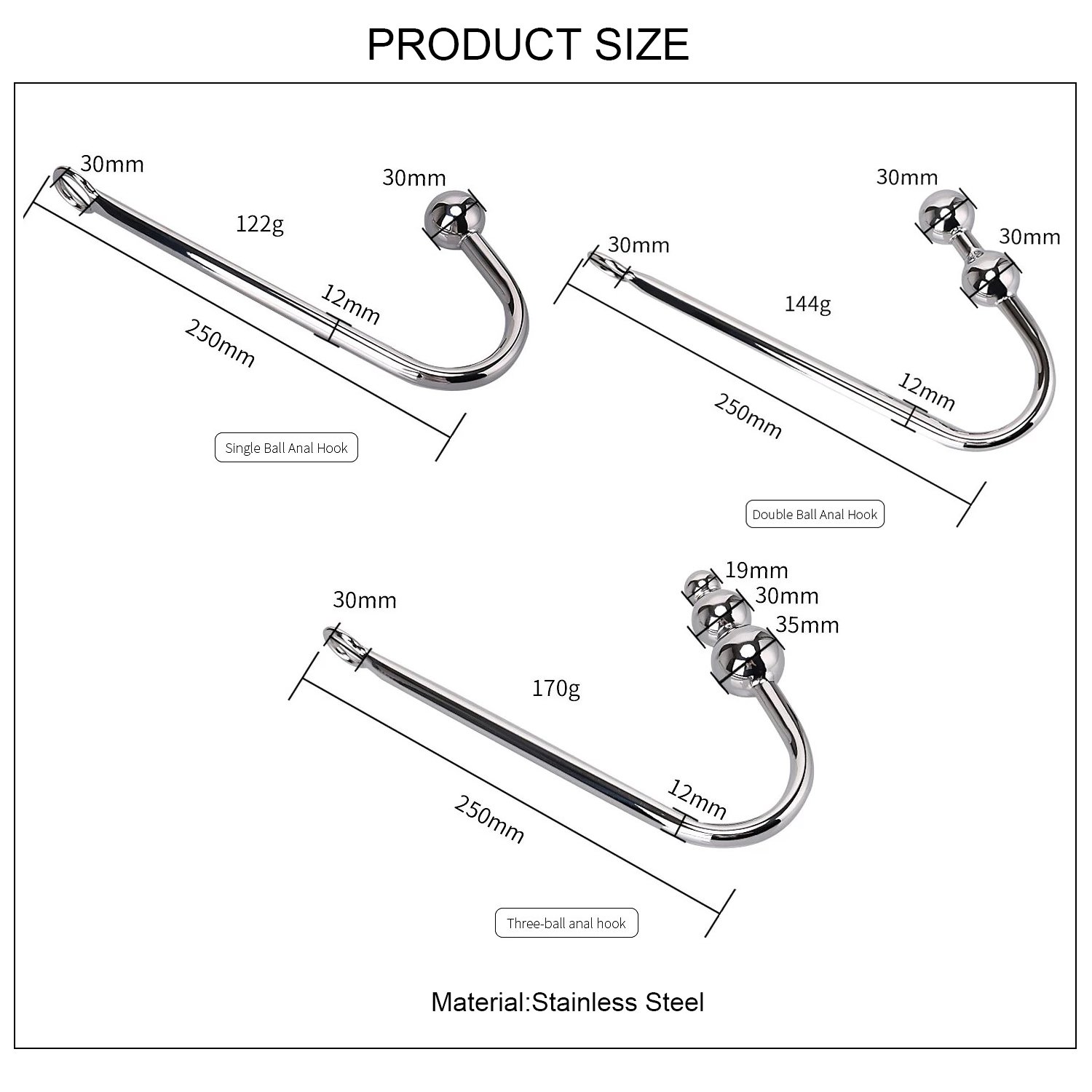 Single Curved Stainless Steel Anal Hook Butt Plug for Women Adult Sex Toy Bondage Gear Juguetes Sexuales