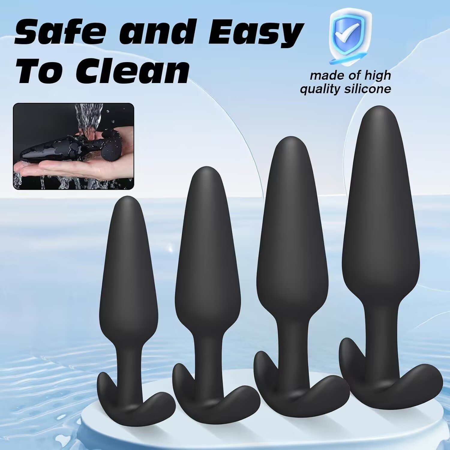 4 sizes Butt Plugs Trainer Silicone Anal Plugs Beginners sex toys for Men and Women Soft Silicone Anal Toys Adult Sex Shop Price