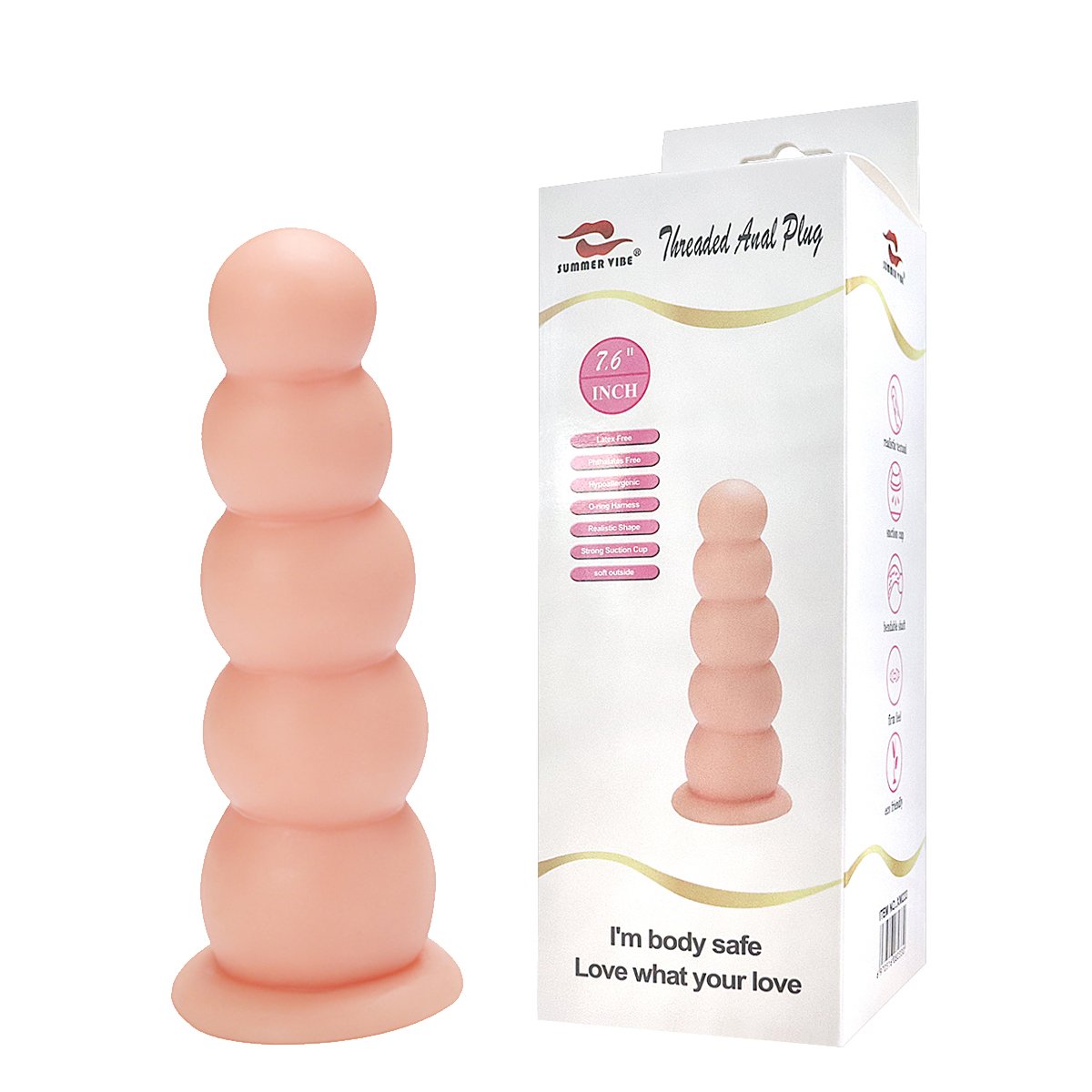 7.64 inch PVC Material Dildo Anal Toys for Lesbians Realistic Thick Bead Butt Plug for Couple Ass Massage Adult Sex Toys for Men