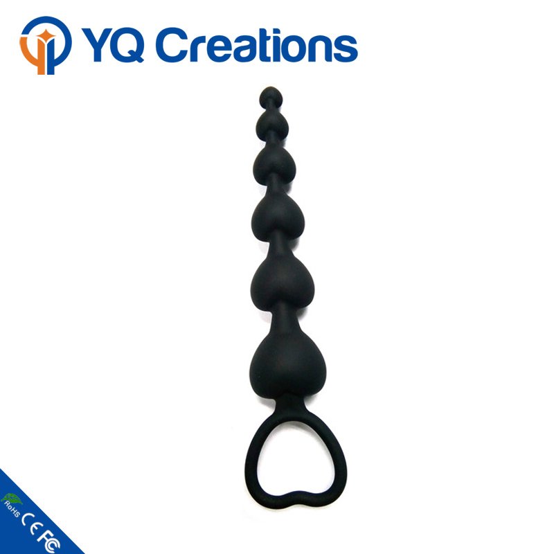 Waterproof Long Heart Shape Soft Silicone Anal Butt Plug lesbian Sex Toys Bead for Men Women Plug Long Beads Prostate Massage