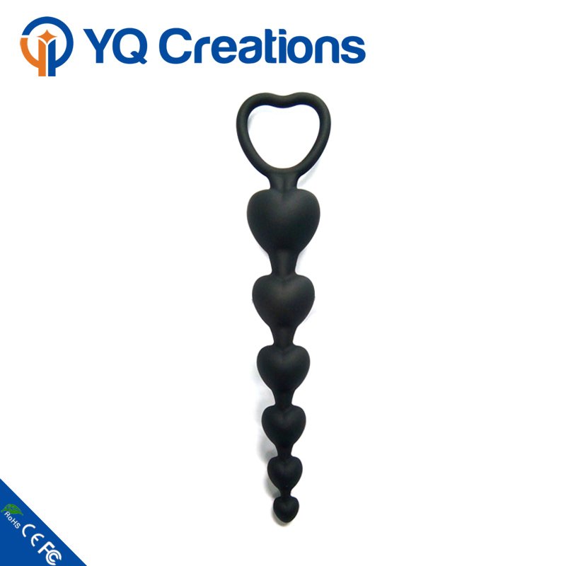 Waterproof Long Heart Shape Soft Silicone Anal Butt Plug lesbian Sex Toys Bead for Men Women Plug Long Beads Prostate Massage