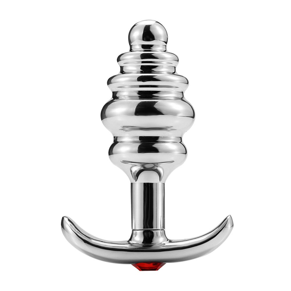 Stainless Anal Plug Sex Toy Flute Thread Butt Plug with Metal Drill Backcourt Development Expansion Supply