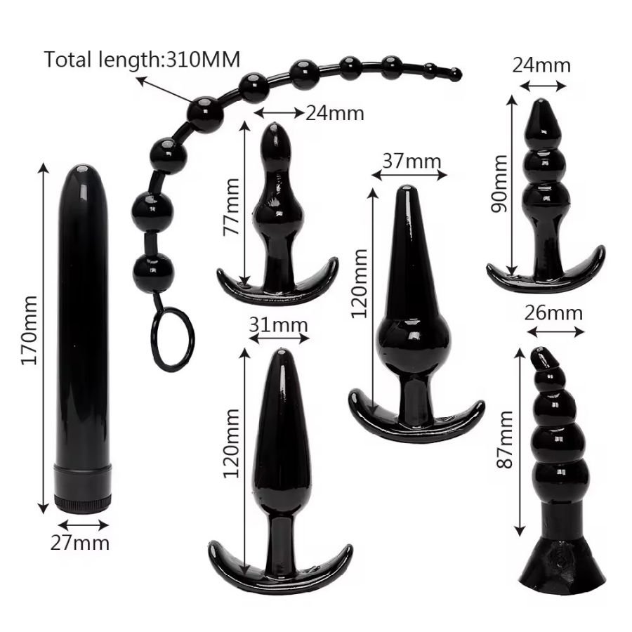 New York Hot Selling 7pcs TPE Anal Butt Plug Set Men and Women Anal Sex Toys