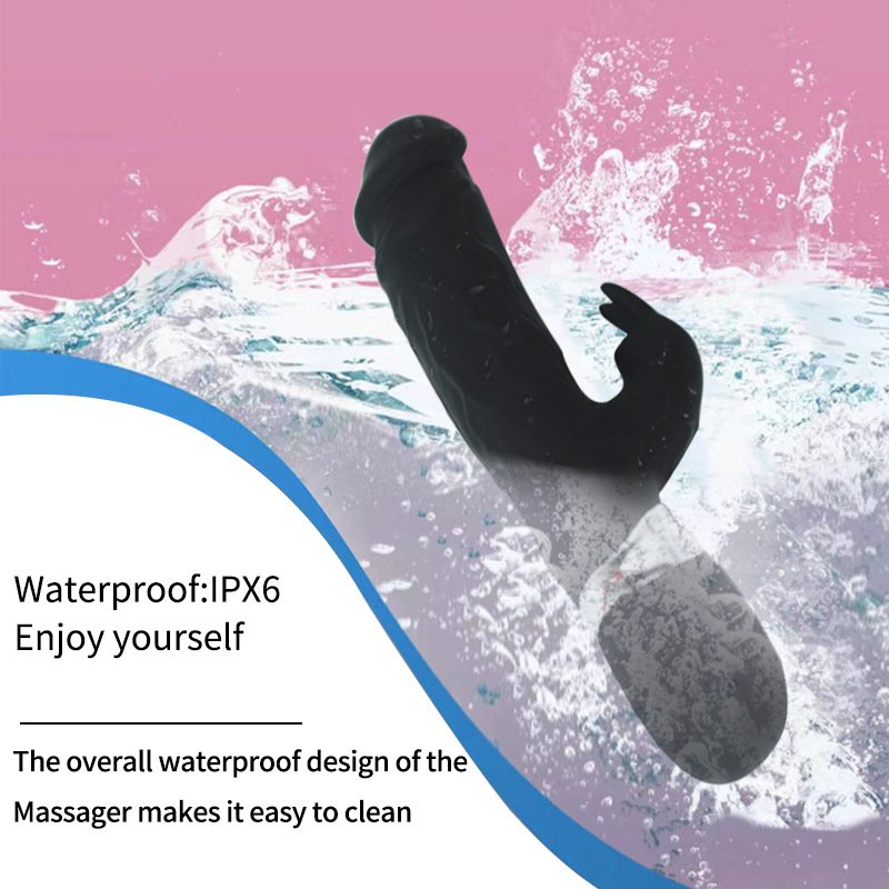 wholesale rechargeable 7 modes g-spot clitoral Sex Rabbit vibrator Black Realistic Large rabbit dildo massager toy for Women