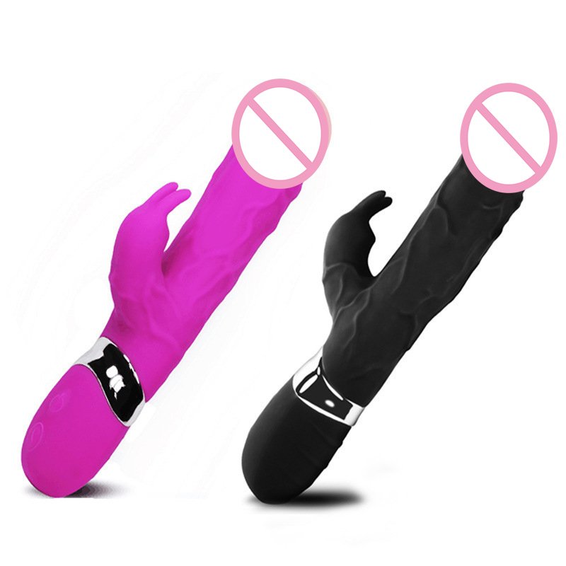 wholesale rechargeable 7 modes g-spot clitoral Sex Rabbit vibrator Black Realistic Large rabbit dildo massager toy for Women