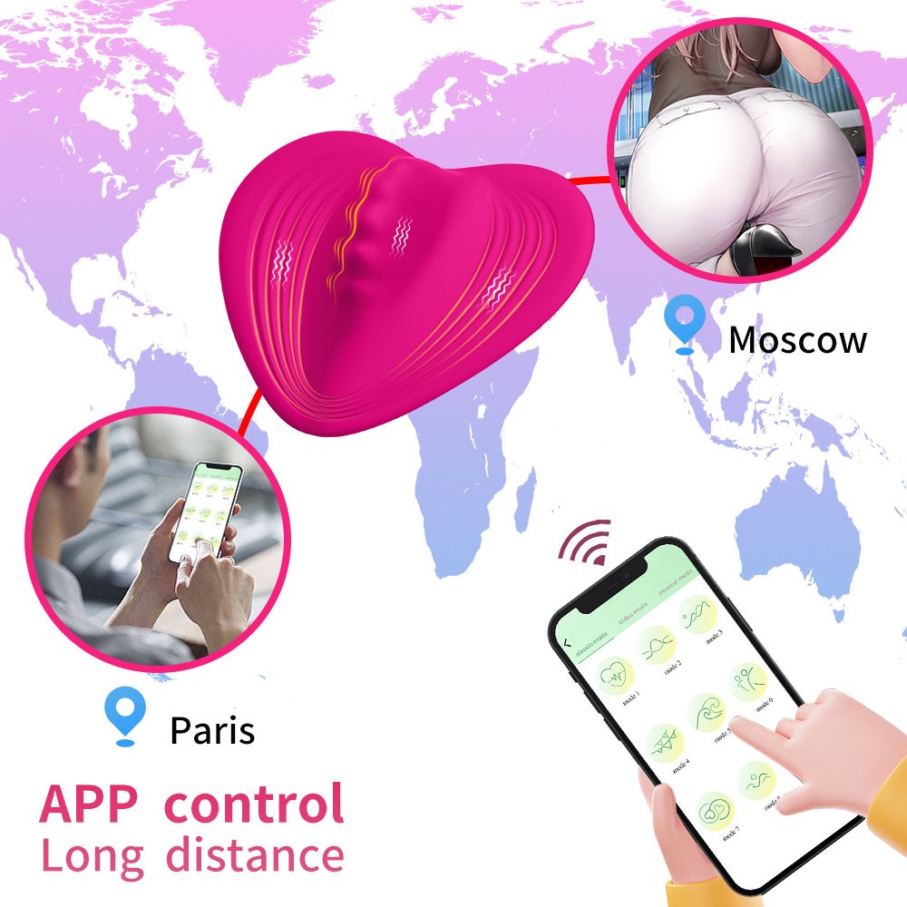 Ergonomically invisible heart-shaped APP control wearable sex toys.vibrator sex toys for woman