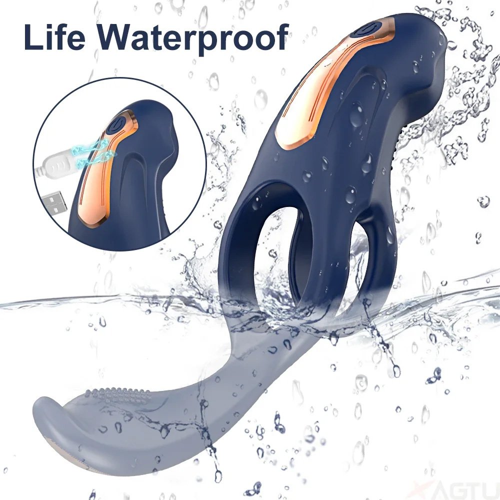 APP Bluetooth Cock Ring Prostate Vibrator Testicle Massage Anal Butt Stimulator Penis Ring Male Masturbator Sex Toy For Men