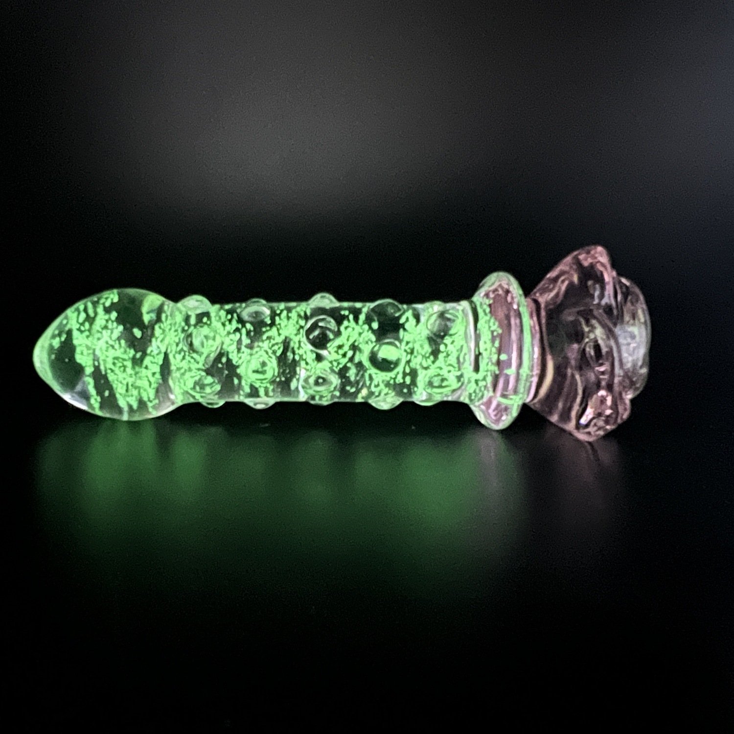 Erotic Rose Glass Dildo Huge Anal Beads Balls Butt Plug for Women Men Pink Rose Glass Penis Anal Plug Sex Tool glow-in-the-dark