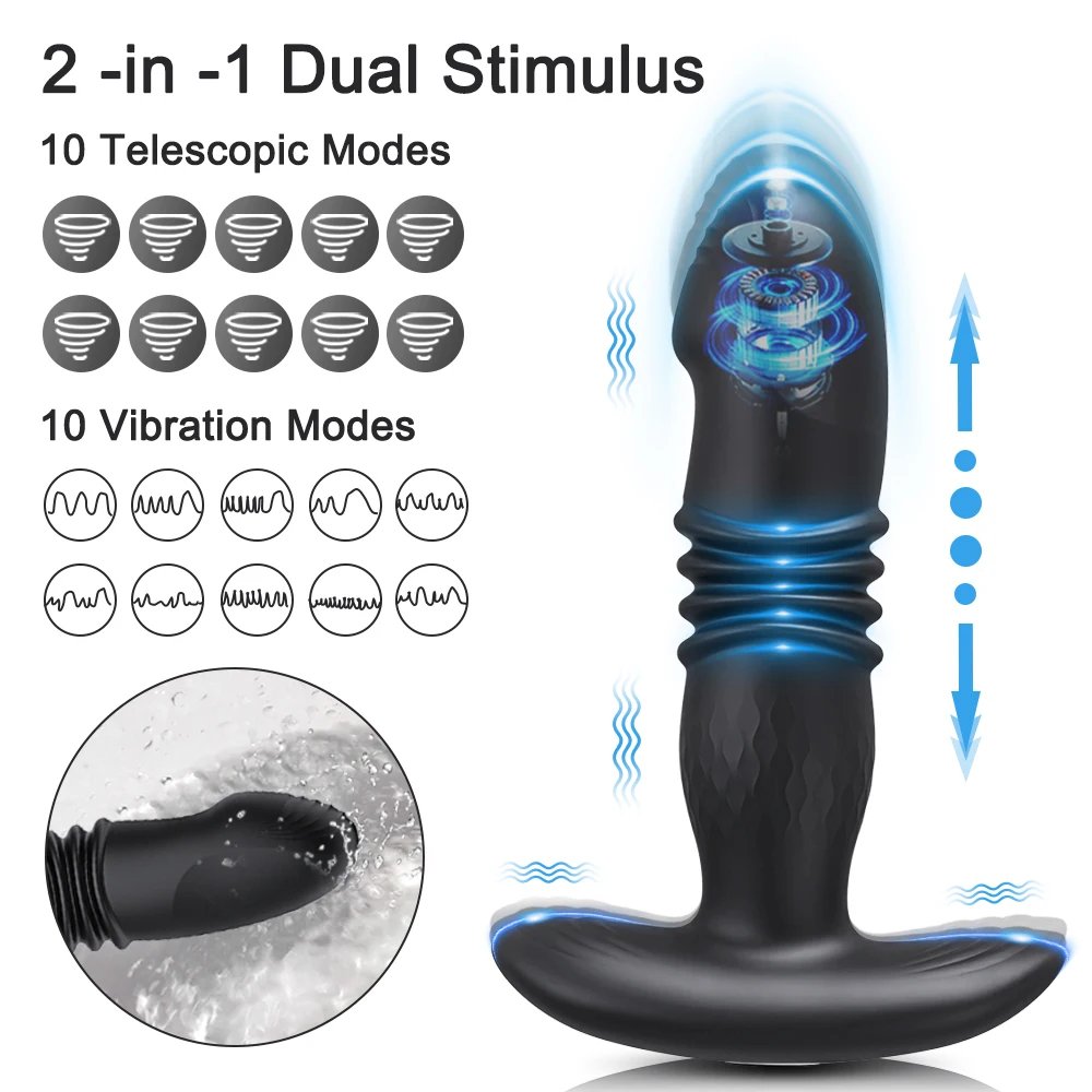 Telescopic Vibrating Butt Plug Anal Vibrator Wireless Remote Sex Toys for Women Ass Anal Dildo Prostate Massager Men Butt plug