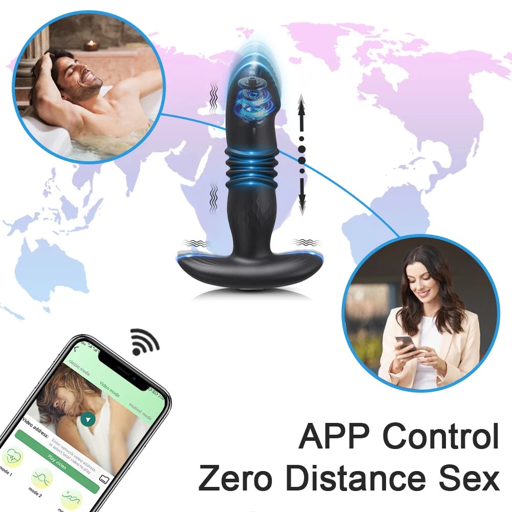 Telescopic Vibrating Butt Plug Anal Vibrator Wireless Remote Sex Toys for Women Ass Anal Dildo Prostate Massager Men Butt plug