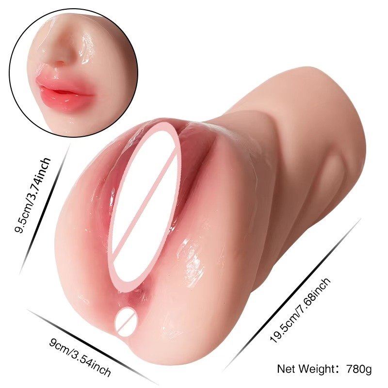 Newest 3in1male masturbator cup for man vagina realistic sex toy for men sex toys massager for men latex