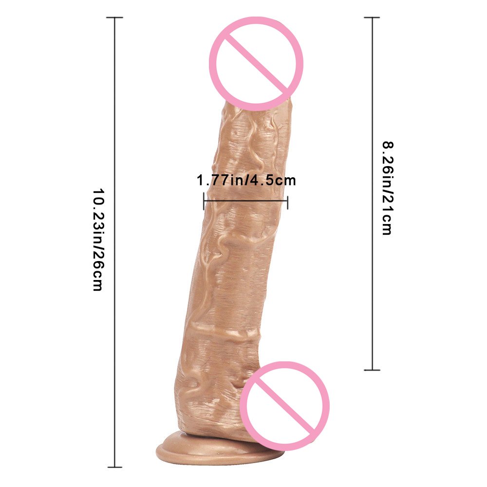 Strong Suction Cup 26*4.5 cm Artificial Realistic Dildo G-spot Anal Masturbating Plug PVC Material Soft Silicone Huge Big Dildos