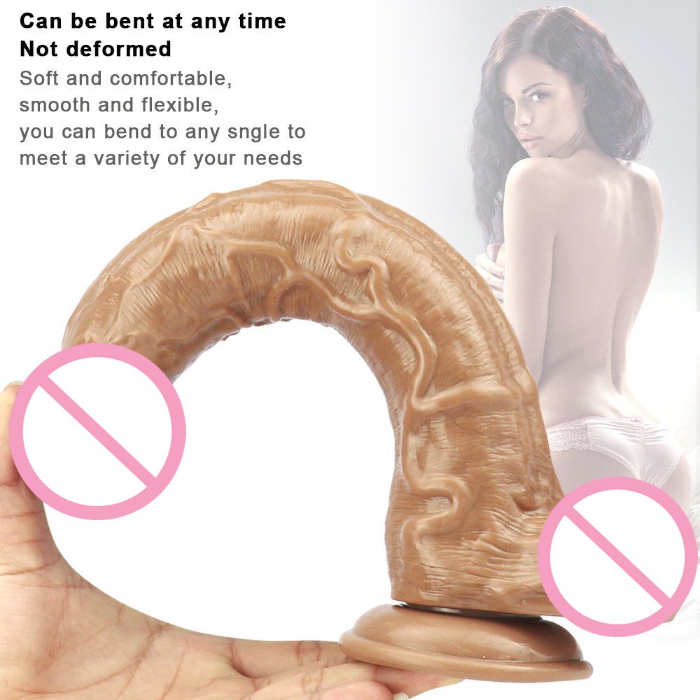 Strong Suction Cup 26*4.5 cm Artificial Realistic Dildo G-spot Anal Masturbating Plug PVC Material Soft Silicone Huge Big Dildos