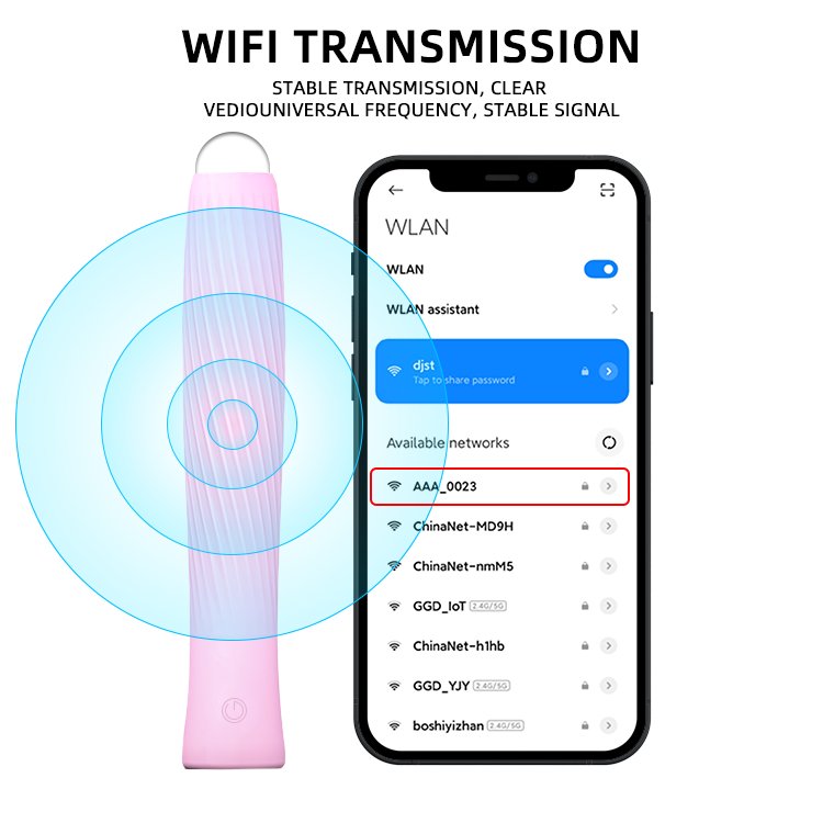 GP 2024 New 5 Frequency Wand Massager With Camera APP Control Digital Video Colposcope Vaginal Examination Anal Sex Toy