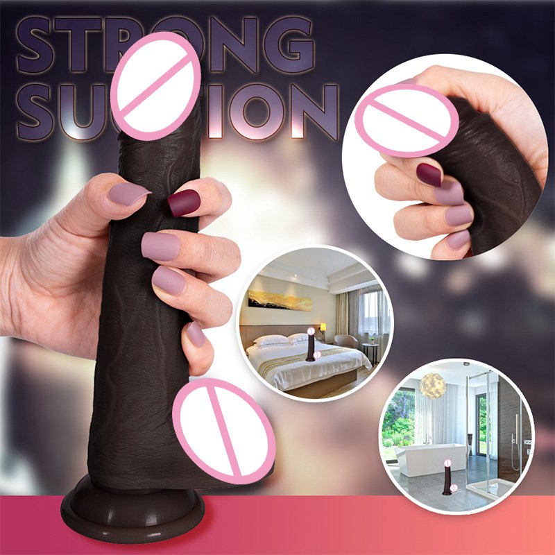 Remote Control 8.5 Inch Silicone G-Spot Anal Dildo Black Lifelike Vibrating Automatic Thrusting Realistic Dildo with Suction Cup