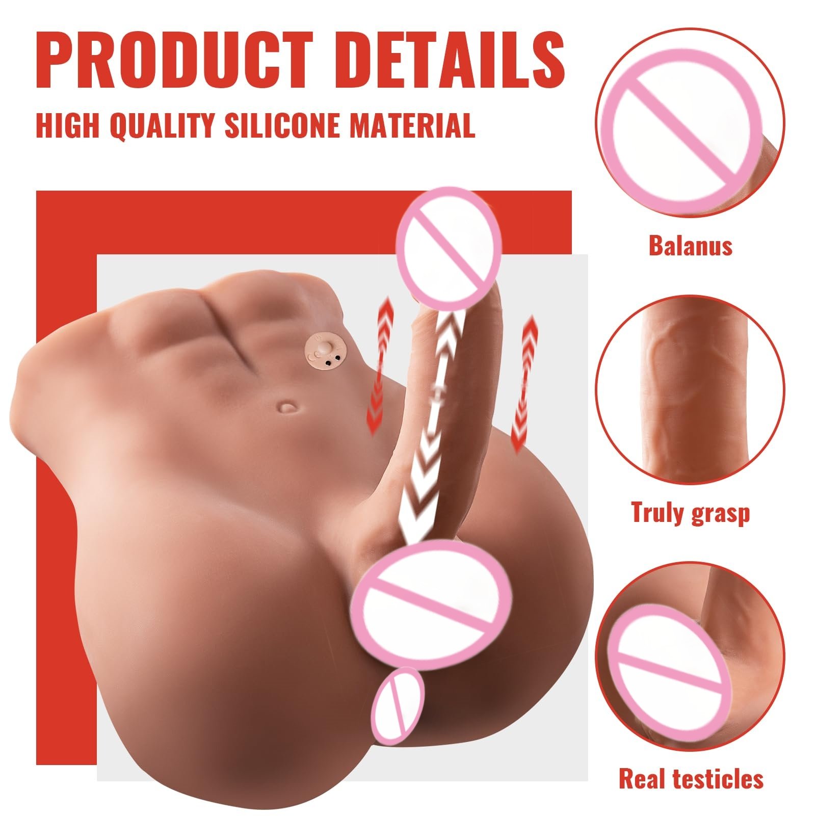 Male Sex Doll for Women with 7.1in Telescoping Huge Dildo Sex Dolls for Men with Tight Anal Masturbator Sex Toy for Gay Couple