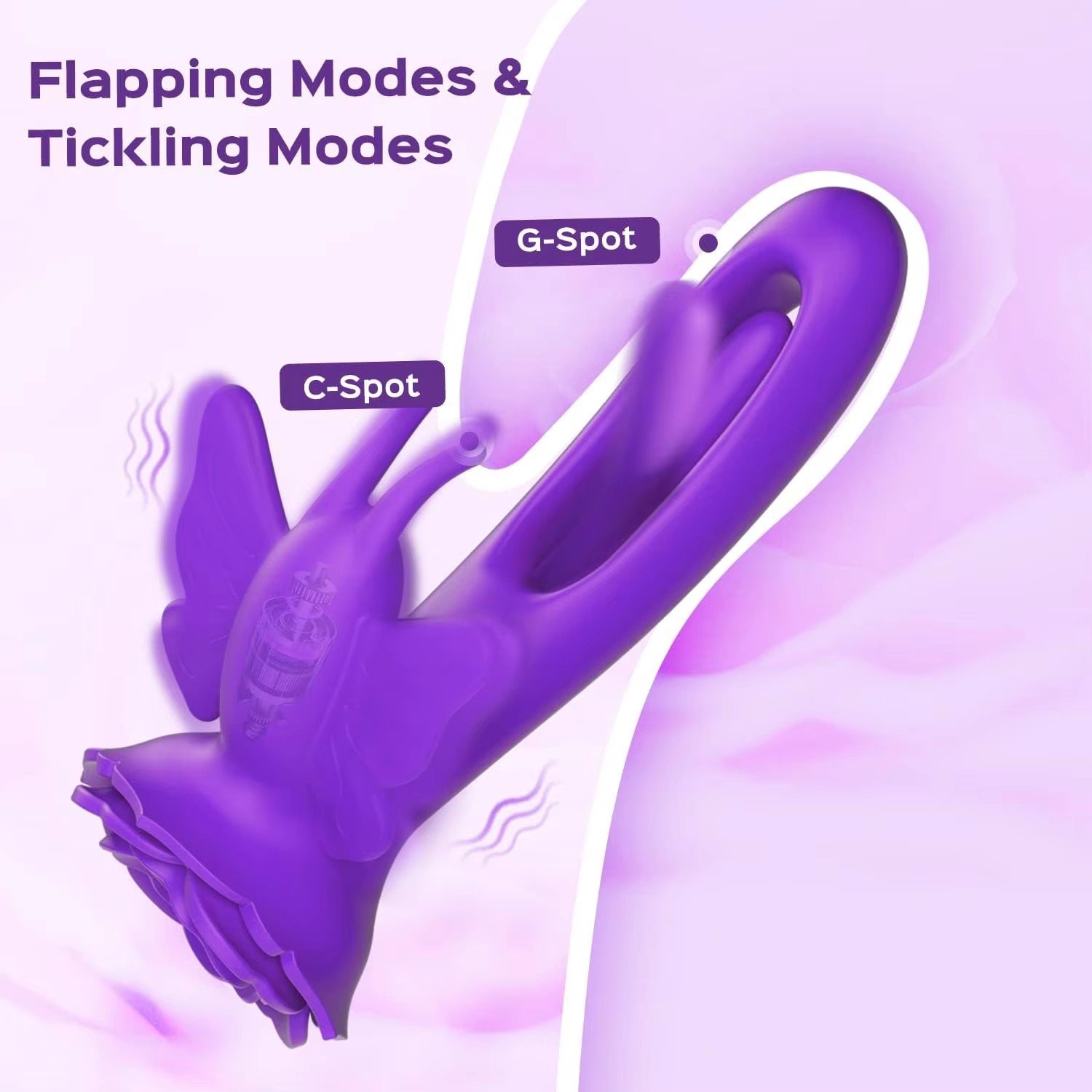 Hot 3-in-1 Wearable Butterfly G-Spot Dildo Vibrator with Anal Plug Quiet Rose Toy for Women's Pleasure Premium Sex Products