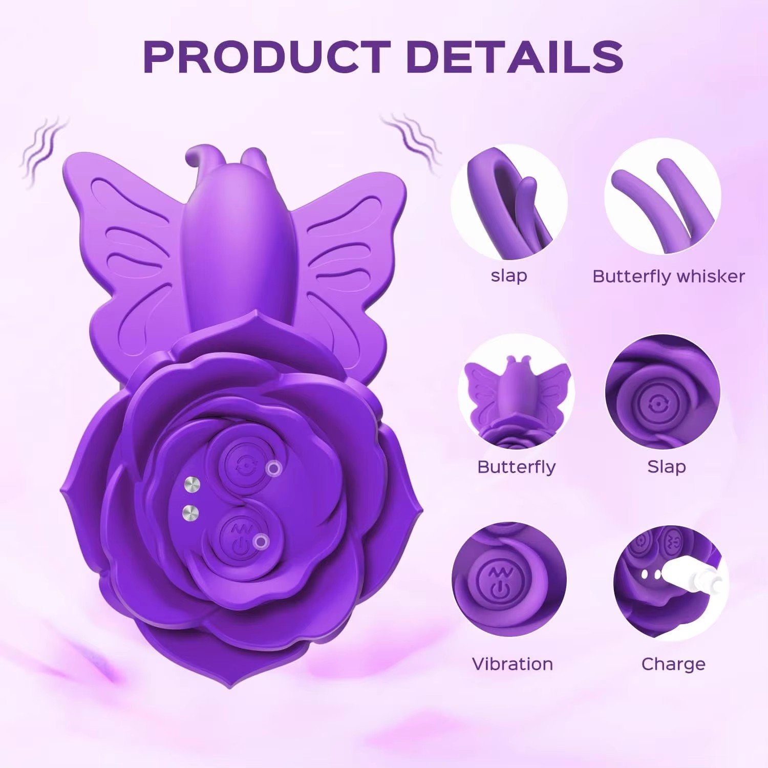 Hot 3-in-1 Wearable Butterfly G-Spot Dildo Vibrator with Anal Plug Quiet Rose Toy for Women's Pleasure Premium Sex Products
