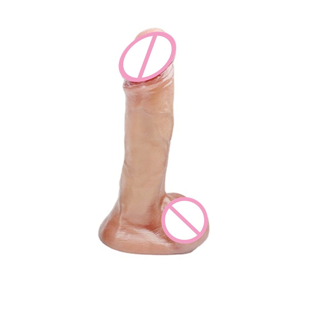 7 inch light painted head realistic vein Realistic Silicone Dildo Single Density artificial fake penis sm for women and man anal