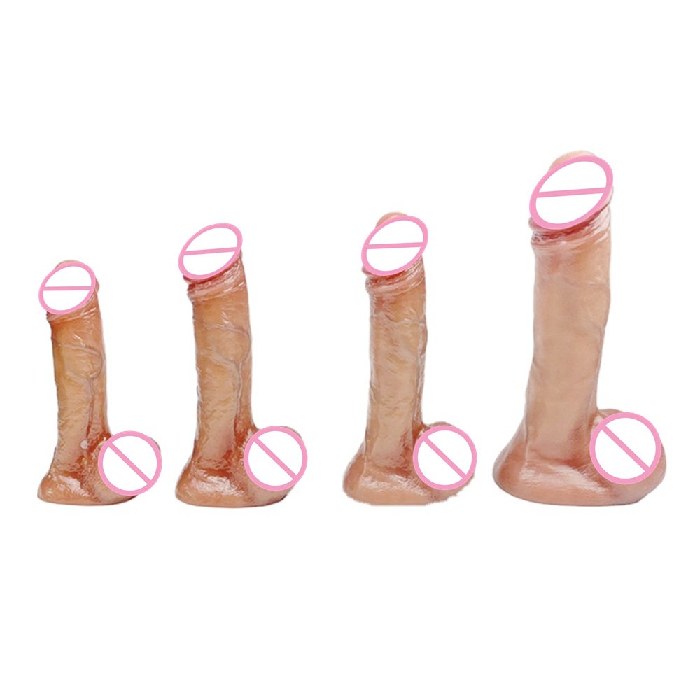 7 inch light painted head realistic vein Realistic Silicone Dildo Single Density artificial fake penis sm for women and man anal