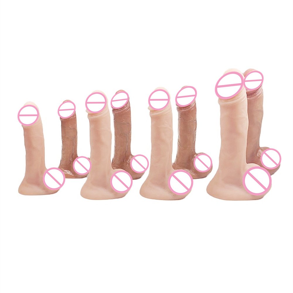 7 inch light painted head realistic vein Realistic Silicone Dildo Single Density artificial fake penis sm for women and man anal