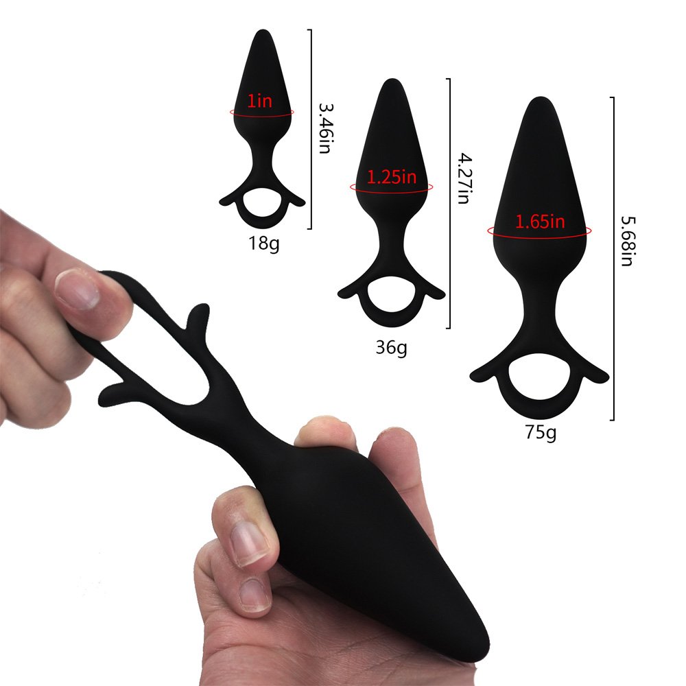 Sexbay Factory custom medical silicone bullet pull ring anal plug three sizes handheld male female butt plug sex toys