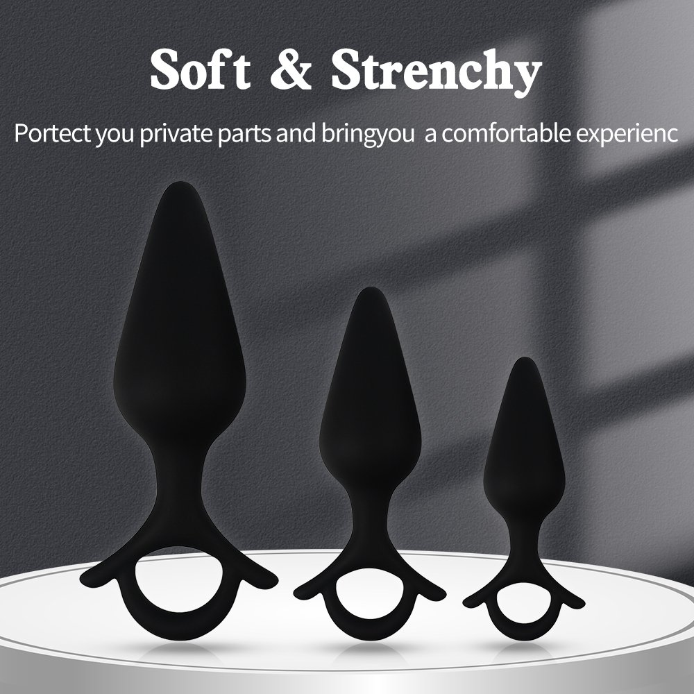 Sexbay Factory custom medical silicone bullet pull ring anal plug three sizes handheld male female butt plug sex toys