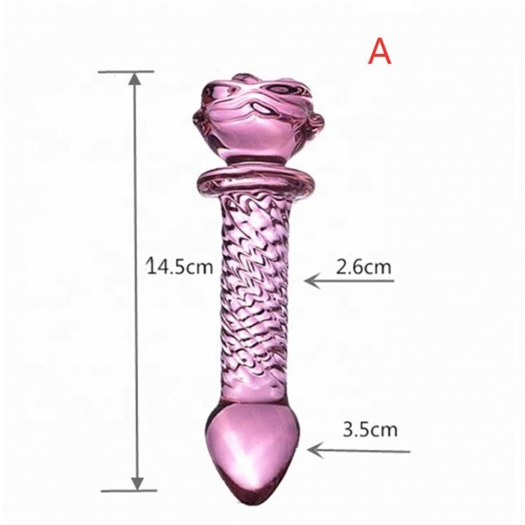 Girlspower Crystal Pink Rose Glass Anal Plug Anal Toy for Men and Women Adult Pleasure Product for Sexual Play