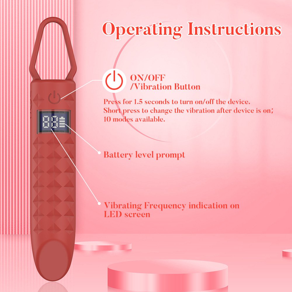 Wholesale LED Display Bullet Vibrator Precision G Spot Clitoral Nipple Anal Sex Stimulation Mini Vibrator for Women