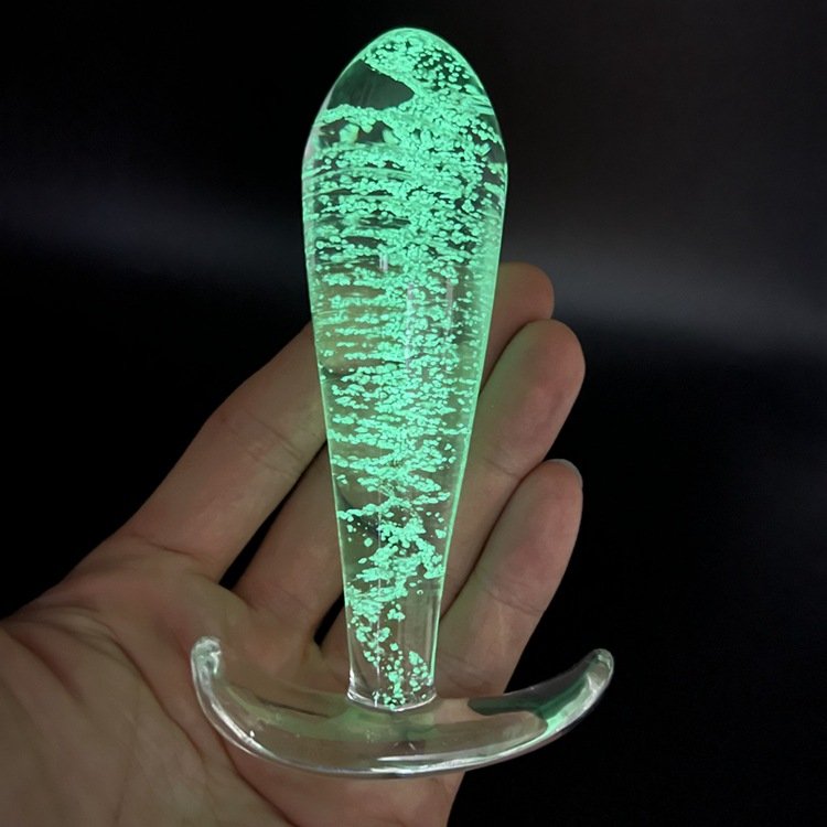 Adult Toy Great Quality Glass Anal Toy Luminous Lighted Glass Dildo Glass Led Anal Plug Butt Plug Glow In Dark