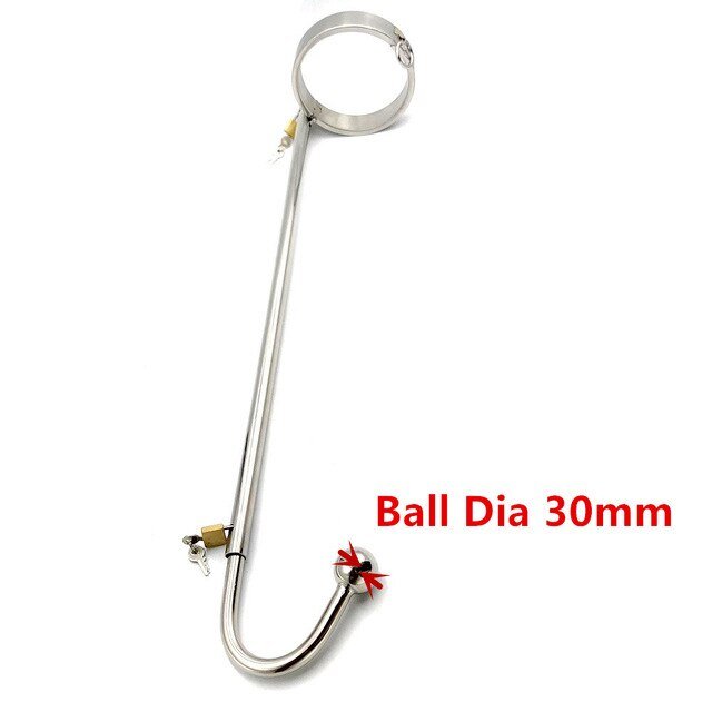 Fixed Stainless Steel BDSM Anal Hook with Leather Collar Adult Sex Toys