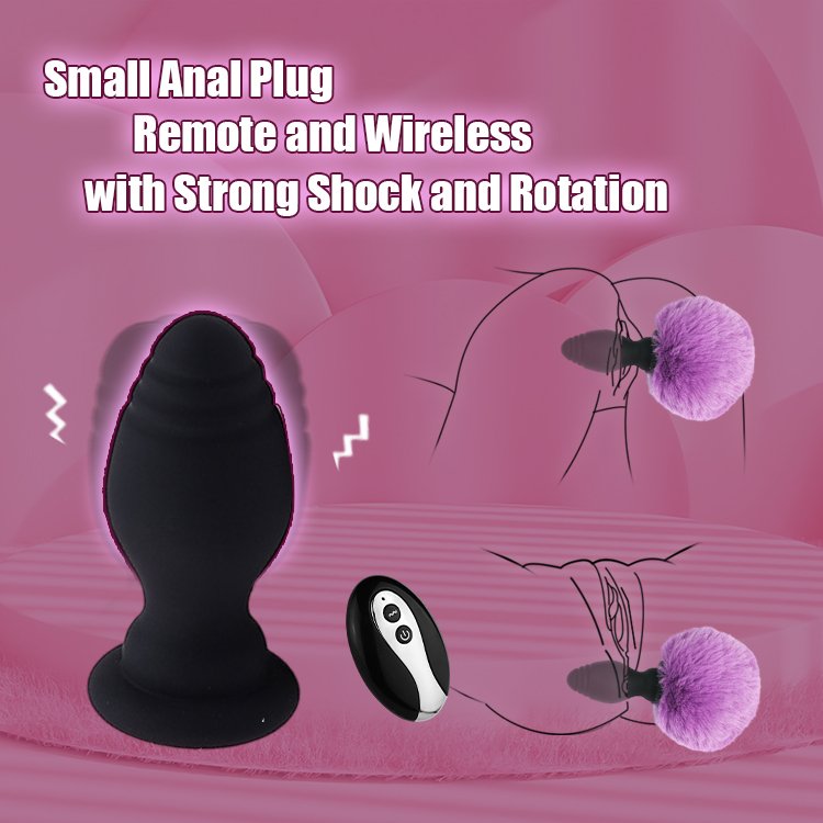 SEXBAY American explosive rabbit tail hairball vibration anal plug can remotely control fetish anal sex toys for men and women