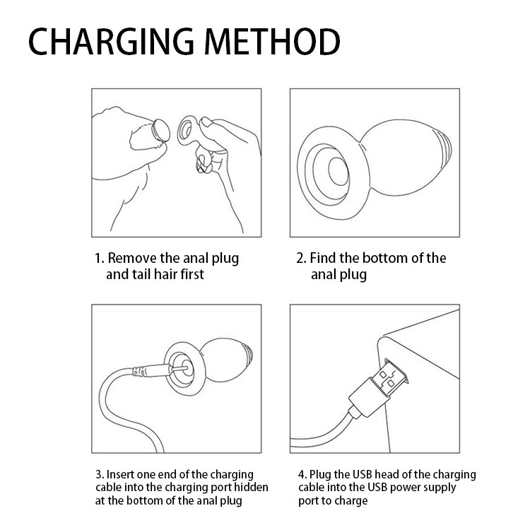 SEXBAY American explosive rabbit tail hairball vibration anal plug can remotely control fetish anal sex toys for men and women