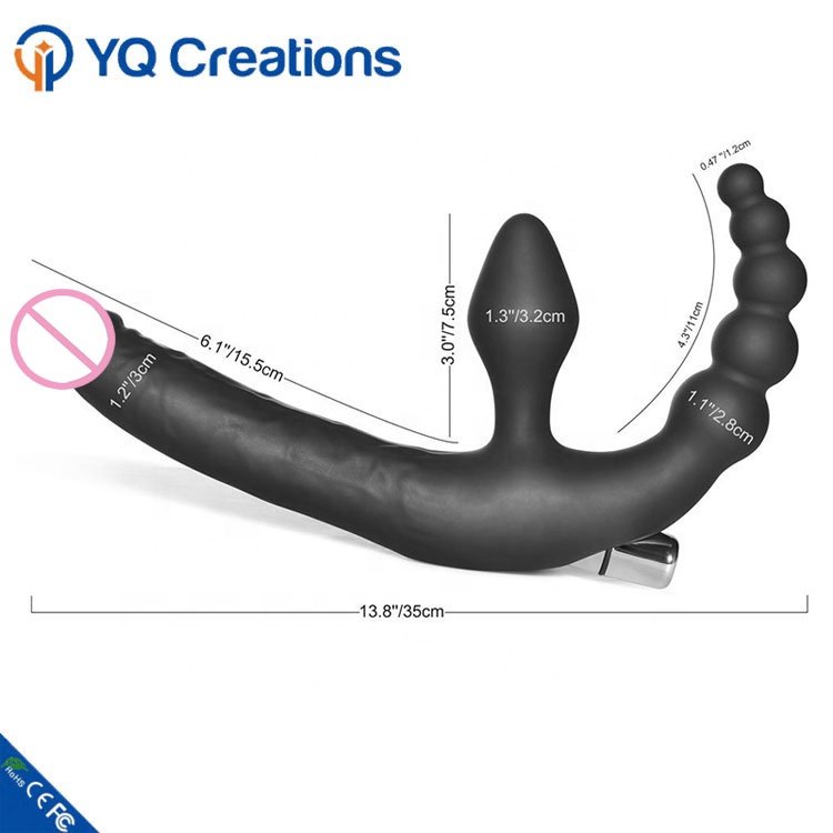 Strapless Silicone vibrating bullet vibe anal butt plug Vibrator Lesbian silicone double dildo cheap sex toys