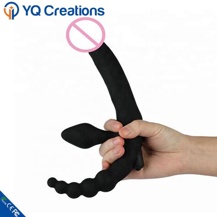 Strapless Silicone vibrating bullet vibe anal butt plug Vibrator Lesbian silicone double dildo cheap sex toys