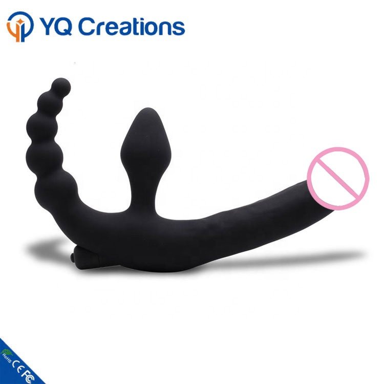 Strapless Silicone vibrating bullet vibe anal butt plug Vibrator Lesbian silicone double dildo cheap sex toys