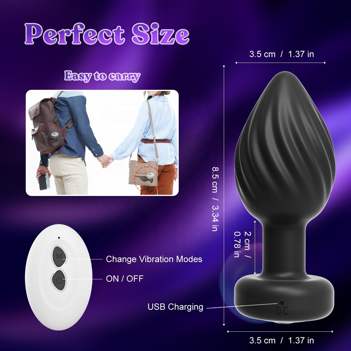 Hot Sale Wireless Remote Control Male Vibrating Prostate Massager Rotating Anal Vibrator Butt Plug Dilator Sex Toy For Women Men