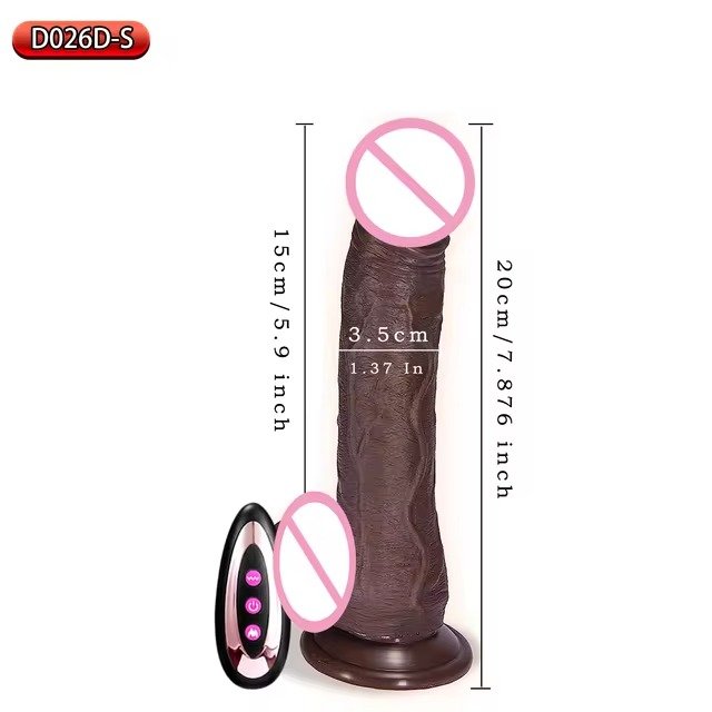 Thrusting Black Realistic Dildo Sex Toys for Women Telescopic Vibrating Heating Vibrator G Spot Clitoral Anal Stimulation Penis