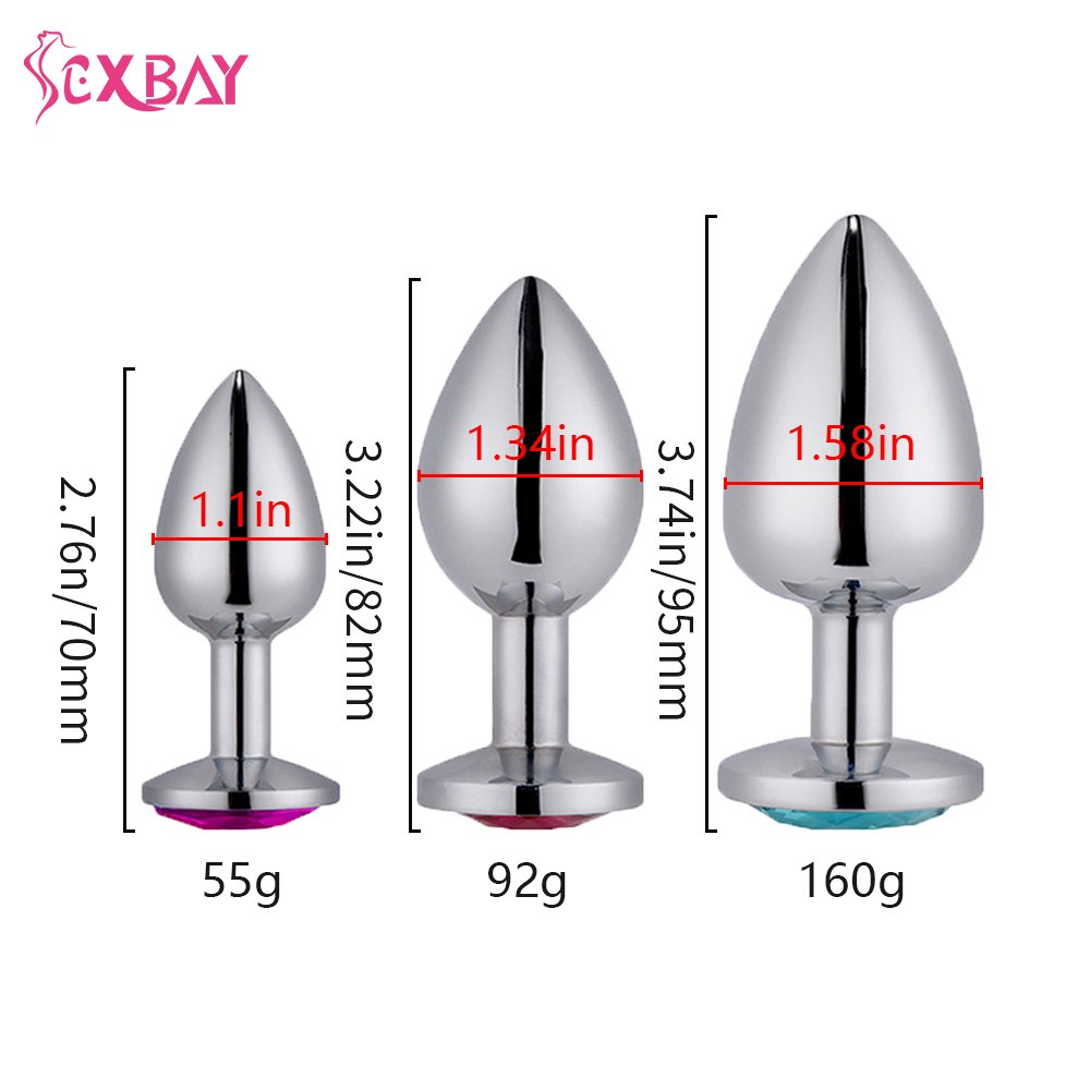 Sexbay Factory Wholesale Anal Plug Stainless Steel with Jewel Cheap Anal Sex Toys Dilator Multi Size anal plug metal
