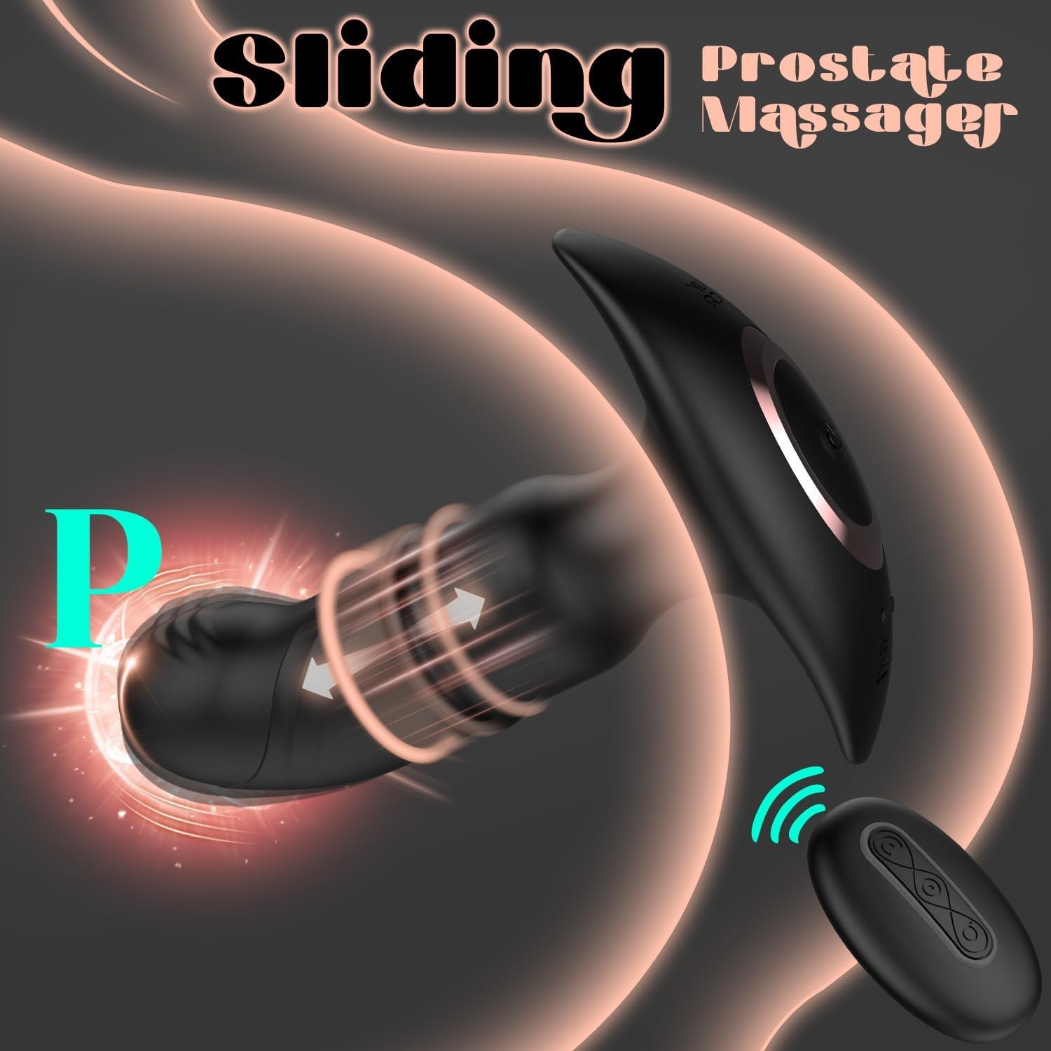 Sliding Anal Vibrator Male Prostate Massager, Anal Butt Plug Vibrator Vibrating Anal Sex Toy with Ergonomic Design