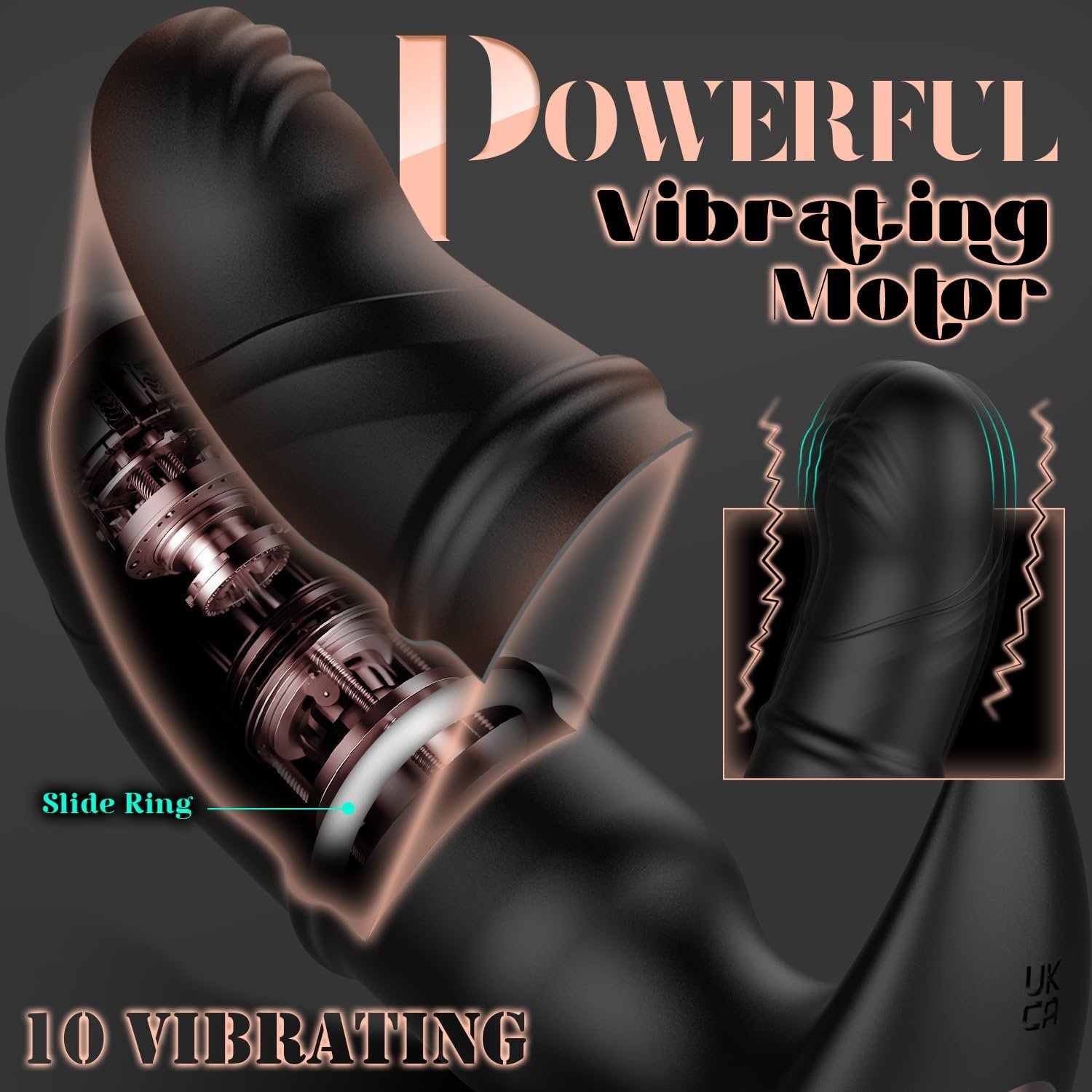 Sliding Anal Vibrator Male Prostate Massager, Anal Butt Plug Vibrator Vibrating Anal Sex Toy with Ergonomic Design